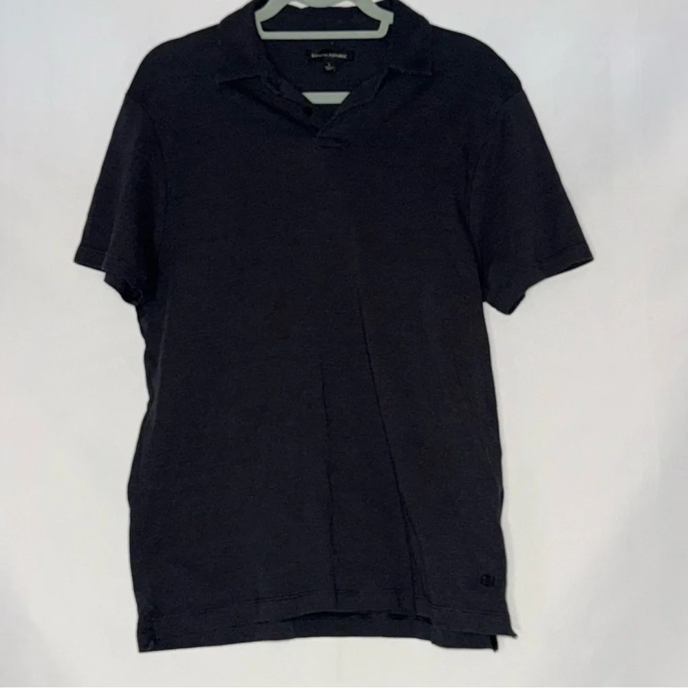 Banana Republic Men’s Luxury-Touch Polo Shirt Black Heather Size L EUC